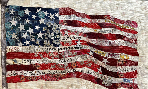 Red White and Blue Flag Collage Pattern