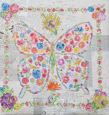Flowerfly (Butterfly) Collage Quilt Kit by Doris Rice