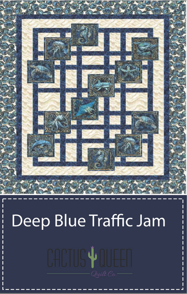 Deep Blue Traffic Jam Quilt Pattern
