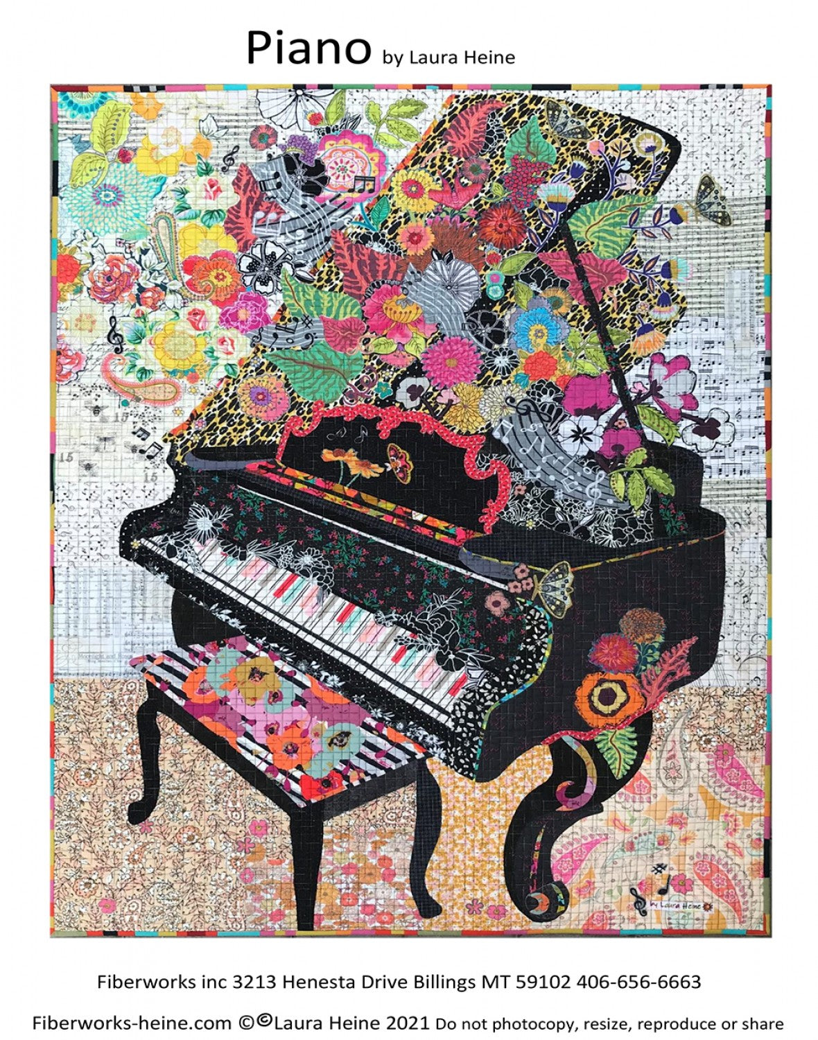 Piano Collage Quilt Pattern by Laura Heine