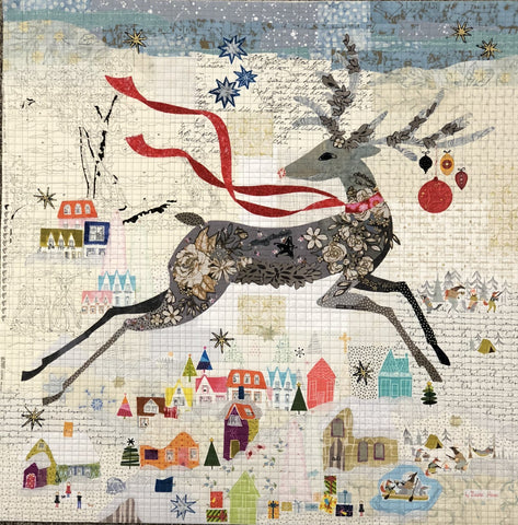 Peppermint Reindeer Collage Quilt Pattern by Laura Heine