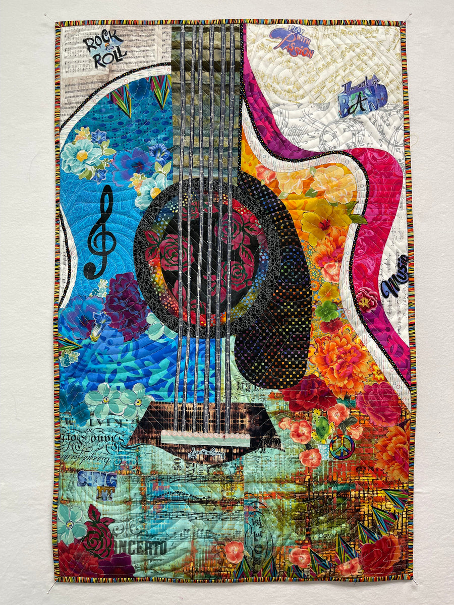 Guitar Collage Quilt Kit by Doris Rice, Certified Collage Instructor ...