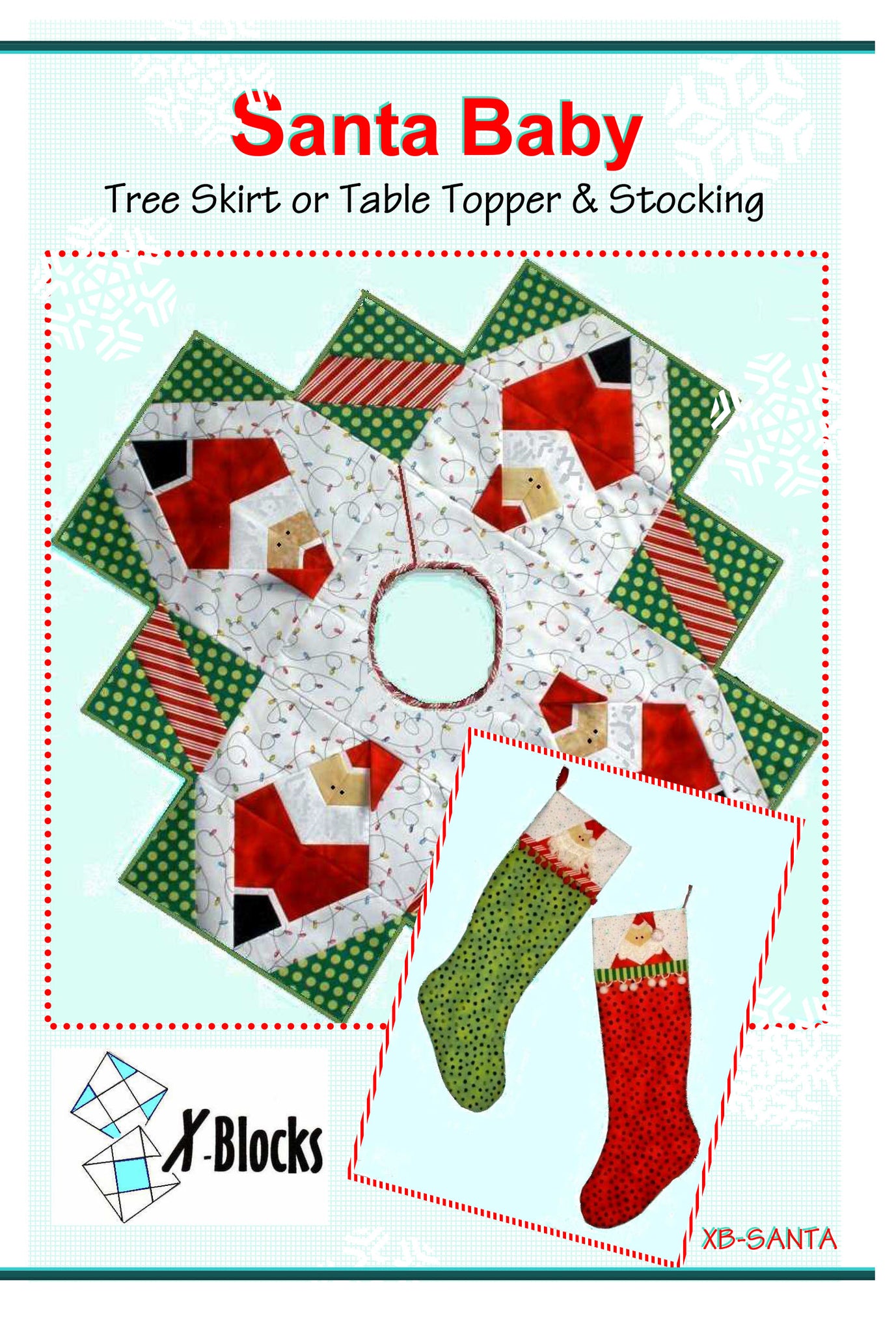 Santa Baby Tree Skirt X-Blocks Pattern