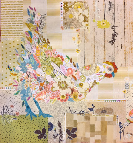 Hen Rietta Chicken Collage Pattern by Laura Heine