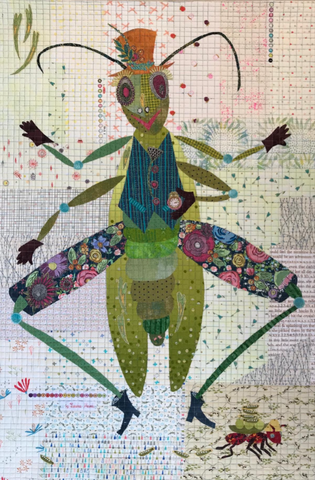 Mr. Peabody (The Grasshopper) Collage Quilt Pattern by Laura Heine